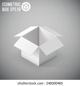 Illustartion of white isometric  box