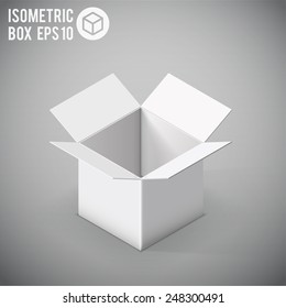 Illustartion of white isometric  box