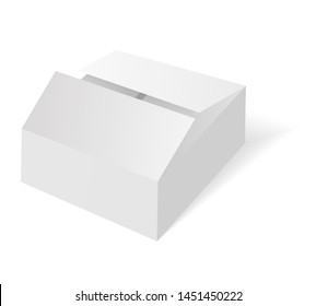 Illustartion of white isometric box. Carton packaging box.