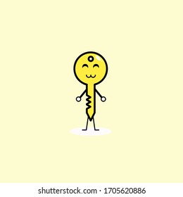 An illustation about smile key character simple vector
