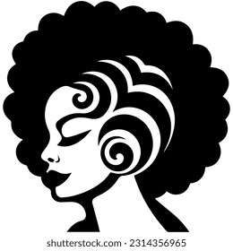 ilusión del cabello de estilo afro en vector
