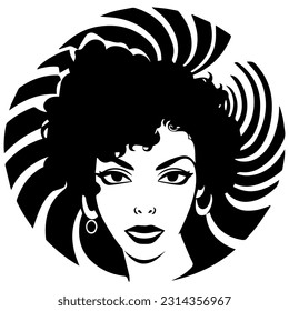 ilusión del cabello de estilo afro en vector