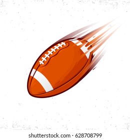 Illustation of American football flying ball. 