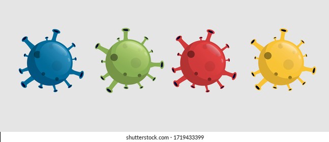 Illustation Corona Viruses Covid 19 Wuhan China different Color Variations