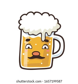 Ilustración de la cerveza de barril en el festival de verano japonés.