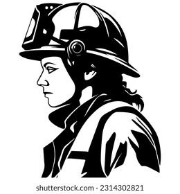 Ilustración del bombero aislado en blanco