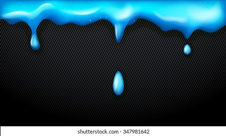 illustation of some color lfluid slime droping from up on dark background