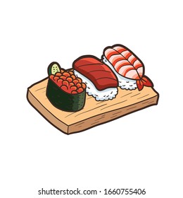 illustation of the sushi rolls.