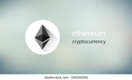 Illustation vector of ethereum logo on blured background cryptocurrency blockchain concept