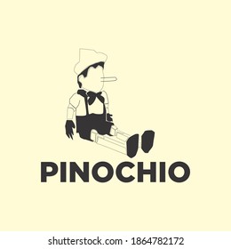 
illustation vector graphic pinochio wooden doll