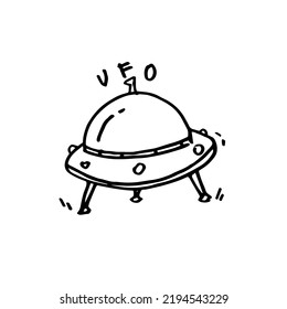 illustation vector graphic of ufo landed cartoon.Good for t shirt,cover book,children's book etc.