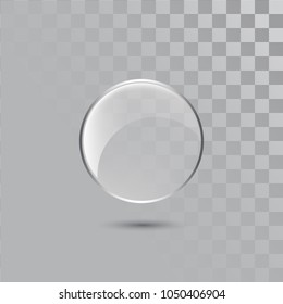 Illustation vector of a realistic transparent circular glass on transparent background