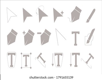 
illustator tool icon set. for introduction and learning