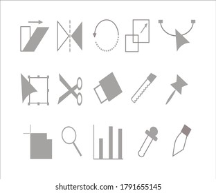 
illustator tool icon set. for introduction and learning