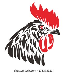 Illusteation of a rooster's head vector