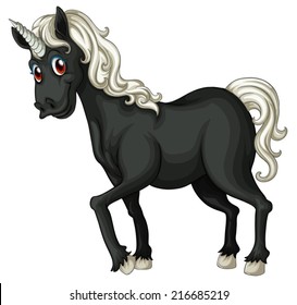 Illustraion of a black unicorn