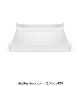 Illustraion of open white cardboard boxes, isolated for creative design