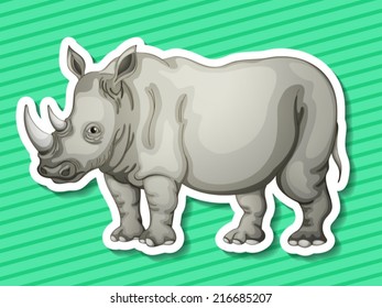 Illustraion of a rhino with background