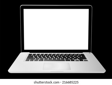 Illustraion of a single computer laptop