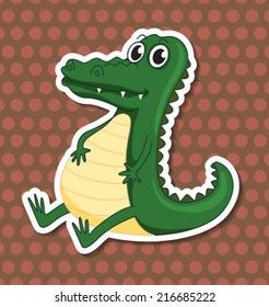 Illustraion of a single crocodile sitting