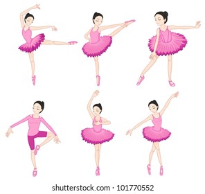 Illustraiton of ballerinas on white