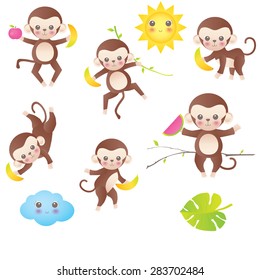 Illustraiton of comical monkey series