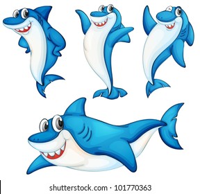 Illustraiton of comical shark series