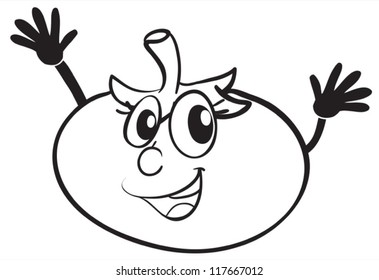 Illustration einer einfachen pflanzlichen Illustration auf Weiß