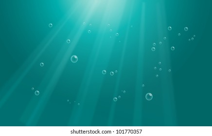 Illustraiton of underwater background with light rays