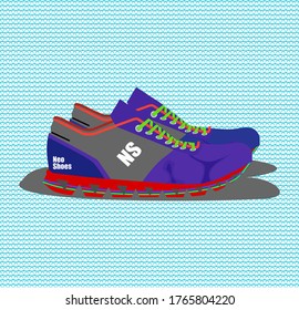 illustrartion vector graphic for sneakers, editable.