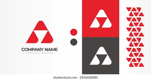 ILLUSTRASI VECTOR OF GRAPHIC LOGO LETTER A. TRIANGLE 3 SIMPLE ELEGANT 