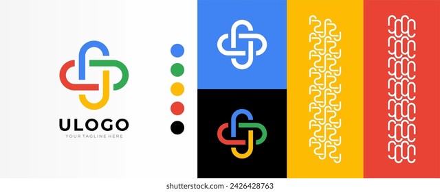 ILLUSTRASI VEKTOR DES GRAFISCHEN LOGOS PLUS MIT STARKEM FUNDAMENT UND BUNT
