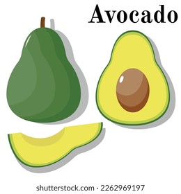 illustrasion of avocado set for comercial use