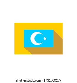 Illustrasion East Turkestan flag vector with shadows