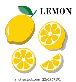 illustrasion of lemon set for comercial use