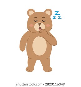 Illustrasion vector bear expression sleepy	