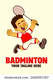 Illustrastion of Badminton Athlete Mascot