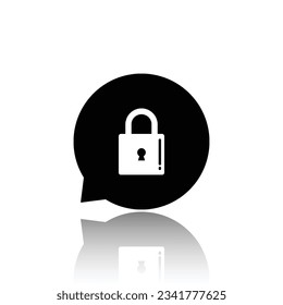 ilustración vectorial gráfico de bloqueo de chat, icono de bloqueo de chat o símbolo de bloqueo de mensajes, iconos de comunicación cifrados, bloqueos de seguridad, 