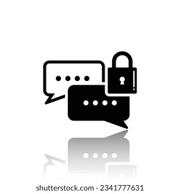 illustrastion vector graphic of chat lock, chat lock icon or message lock symbol, encrypted communication icons, safety locks, 