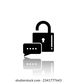 illustrastion vector graphic of chat lock, chat lock icon or message lock symbol, encrypted communication icons, safety locks, 