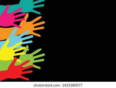 The Illustrataion of Diversity Colorful Hand Background