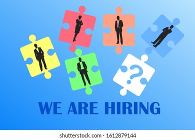 Illustrate design concept The finding employee. HR job seeking. Vector illustrate.