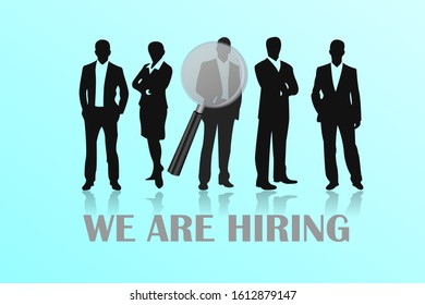 Illustrate design concept The finding employee. HR job seeking. Vector illustrate.