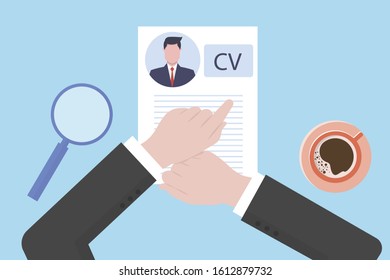 Illustrate design concept The finding employee. HR job seeking. Vector illustrate.