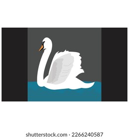 I illustrate duck by using visual imagination. Duck contains white, black, blue, and yellow colors.