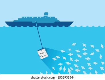 Illustrate Of Fishing Boat Lure Click Bait.