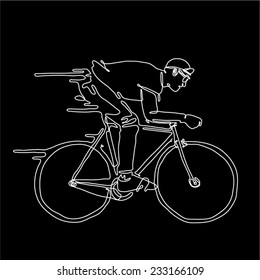 Illustrate of a man rides a bicycle
