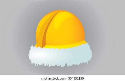 Illustrate vector construction cap, hardhat with christmas theme