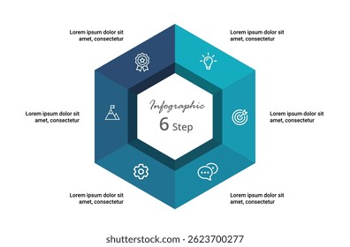Illustrate your marketing plan or workflow using this versatile 6-step infographic—tailored for clarity in business presentations.