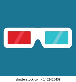 A illustrated 3d glasses for the cinema